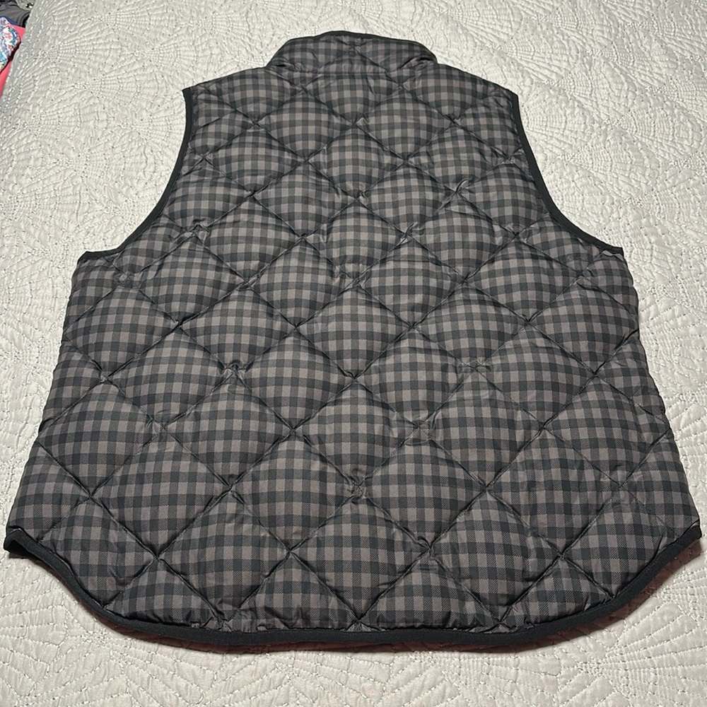 J.Crew Women’s Quilted Black and Gray Checked Vest, EUC, Size XL - Picture 4 of 9